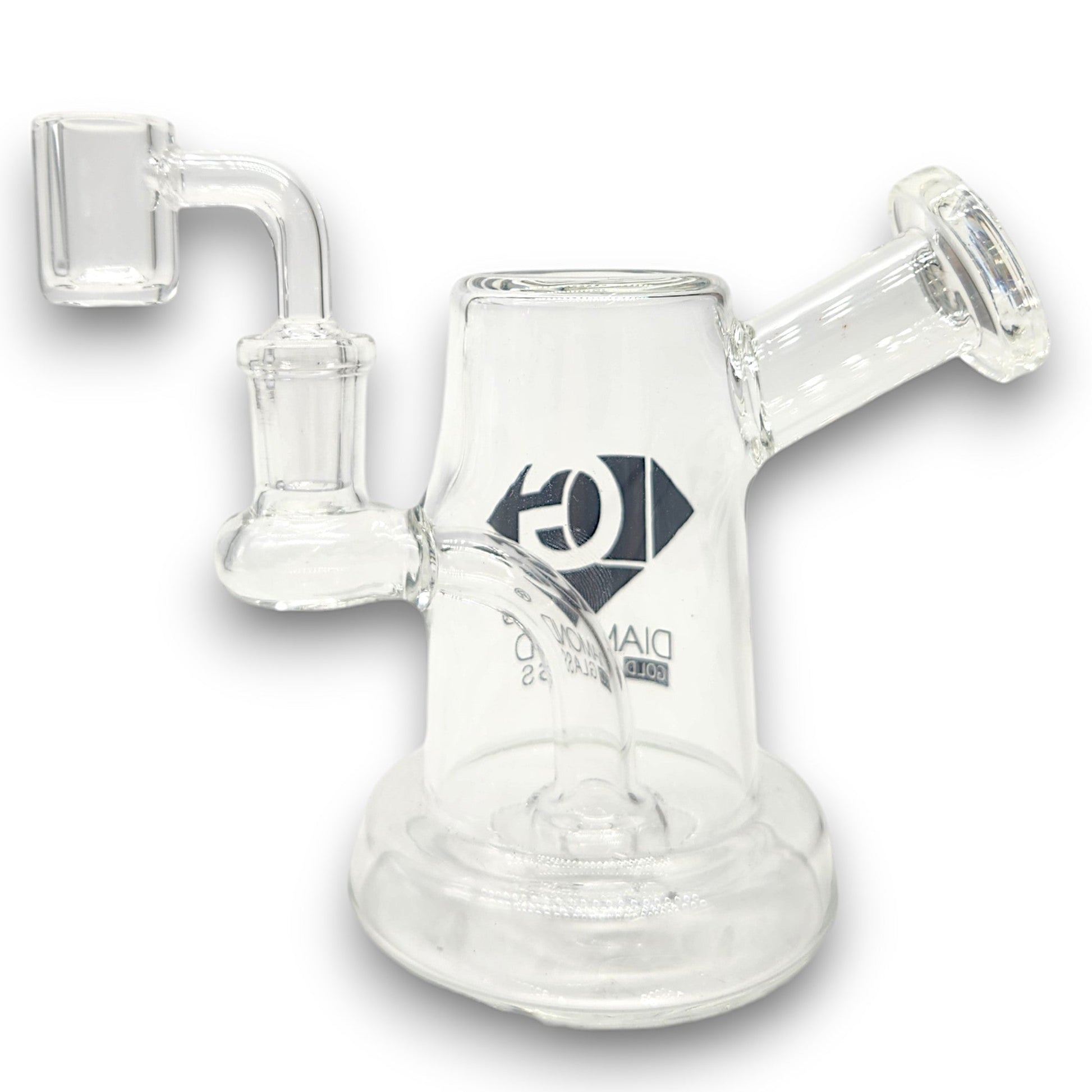 5" Diamond Glass Mini Dab Rig Circ Perc Bong