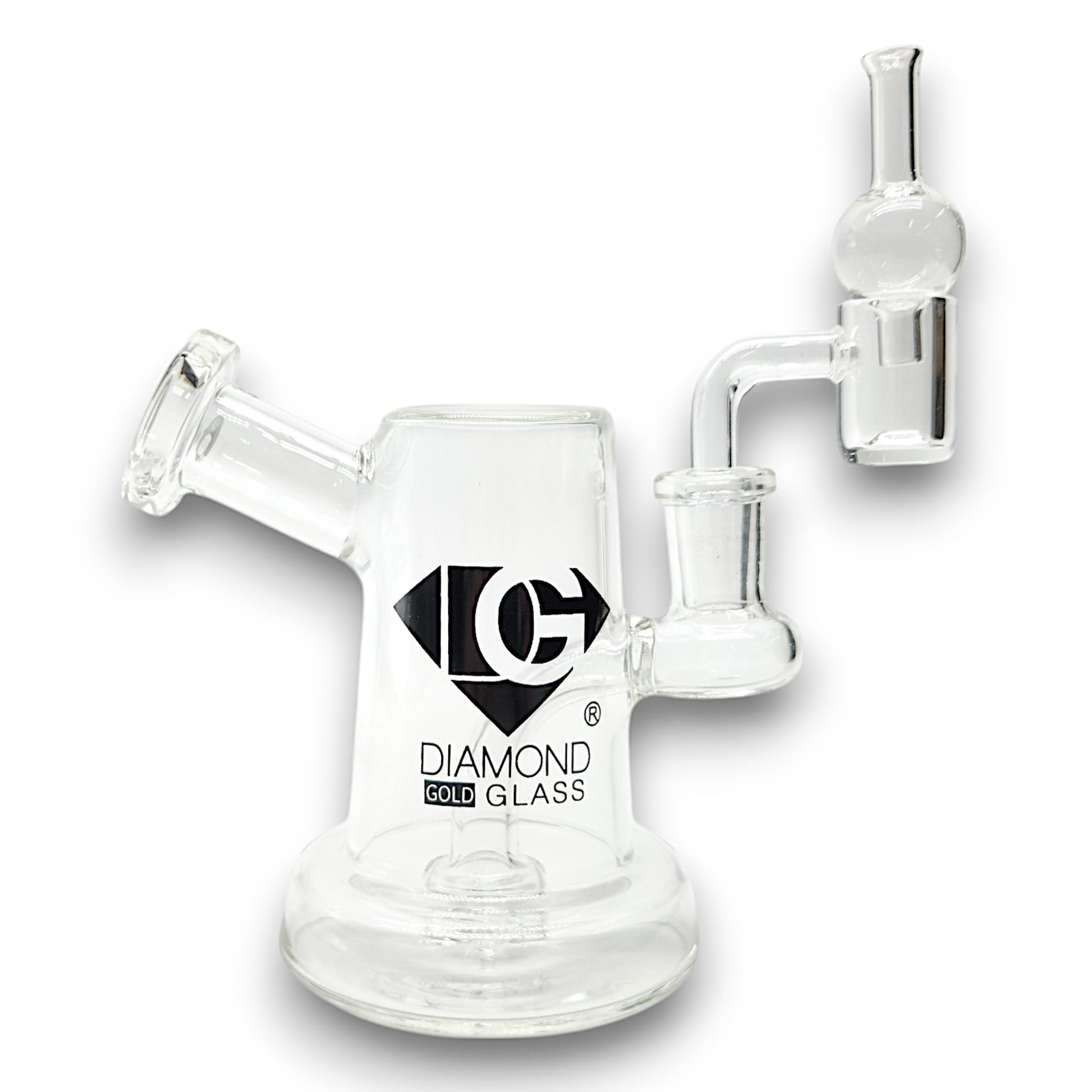 5" Diamond Glass Mini Dab Rig Circ Perc Bong - Heartland Smoke Shop