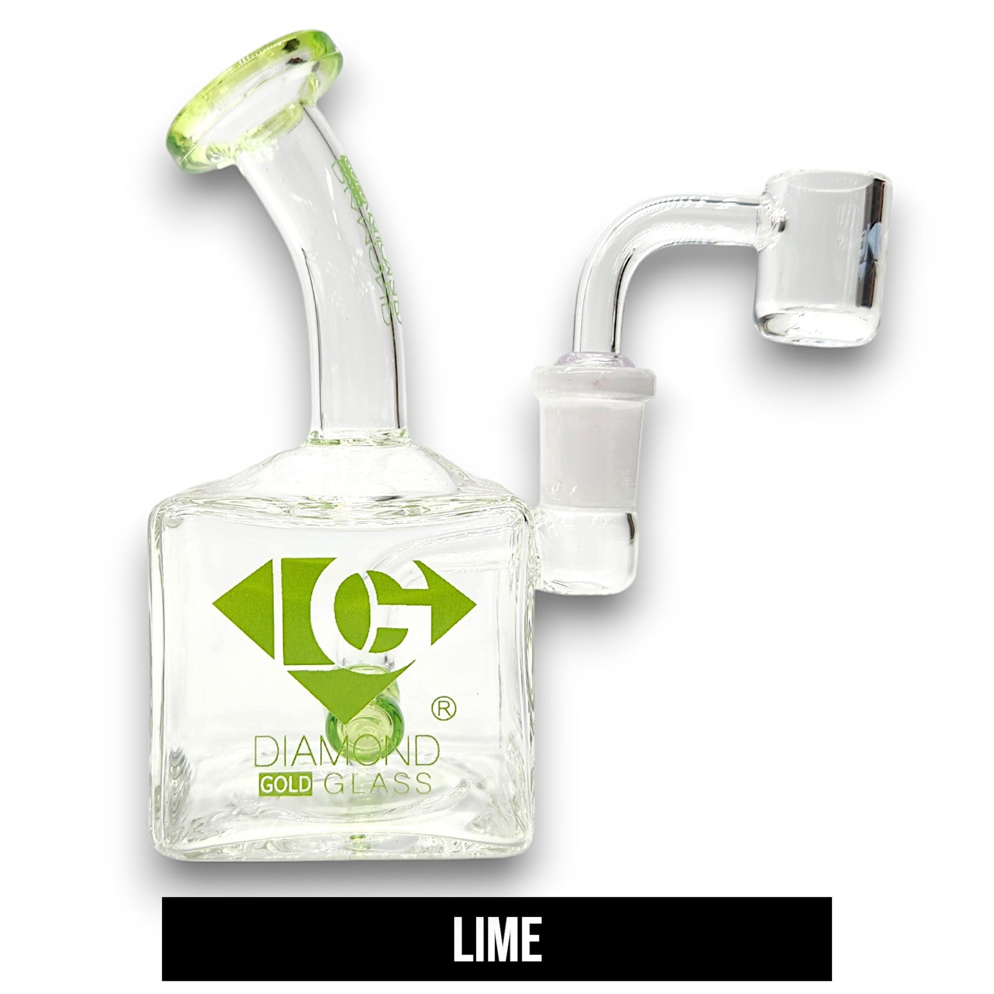 5" Diamond Glass Mini Rig Pocket Bubbler Barrel Perc Bong