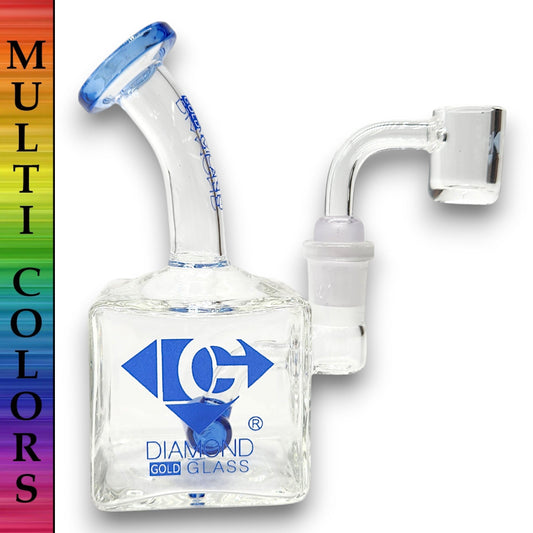 5" Diamond Glass Mini Rig Pocket Bubbler Barrel Perc Bong