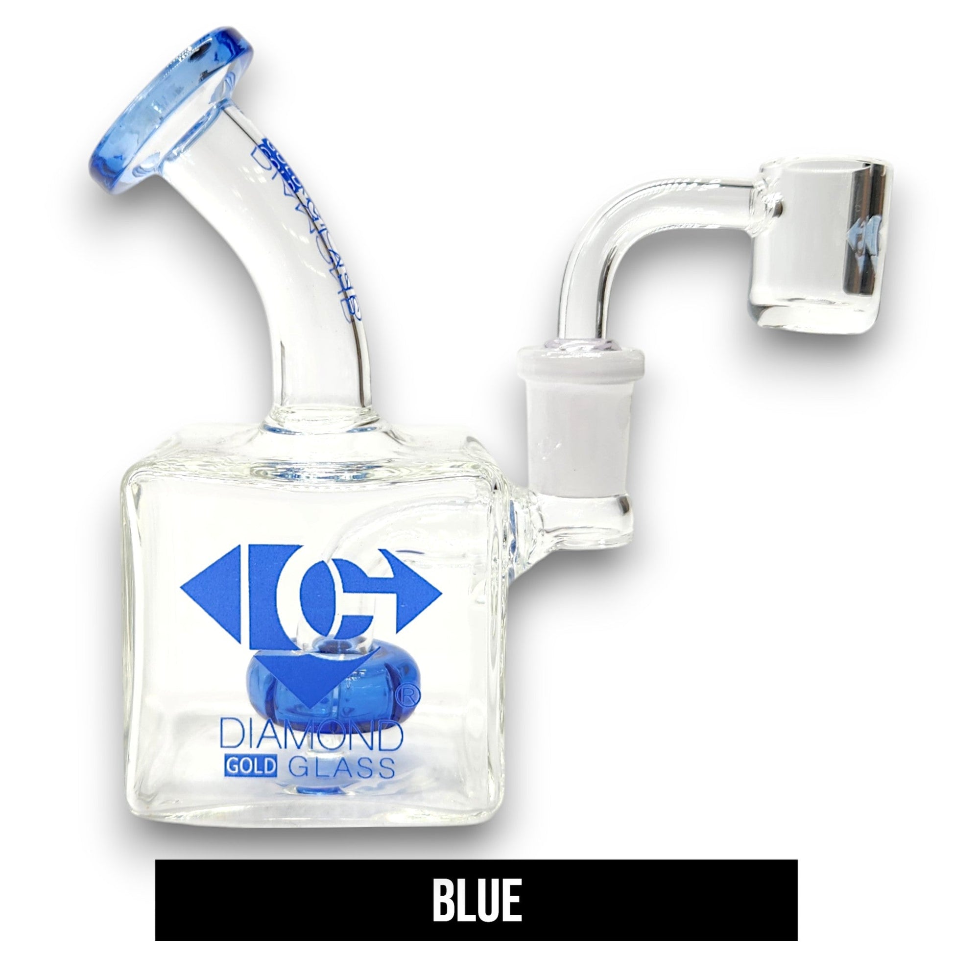 5" Diamond Glass Mini Rig Pocket Bubbler Circ Perc Bong