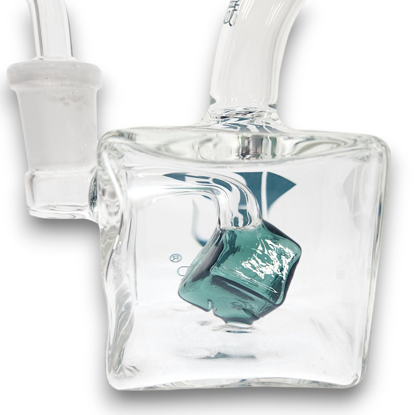 5" Diamond Glass Mini Rig Pocket Bubbler Cube Perc Bong