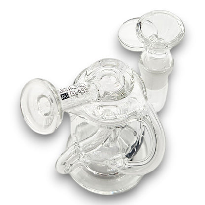 5" Diamond Glass Recycler Perc Pocket Bubbler Mini Bong