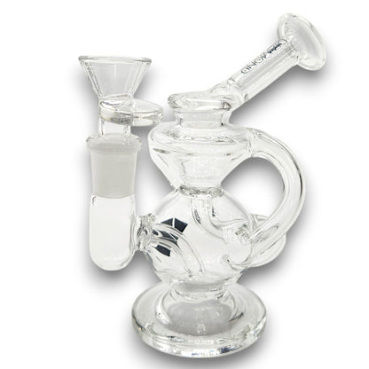 5" Diamond Glass Recycler Perc Pocket Bubbler Mini Bong