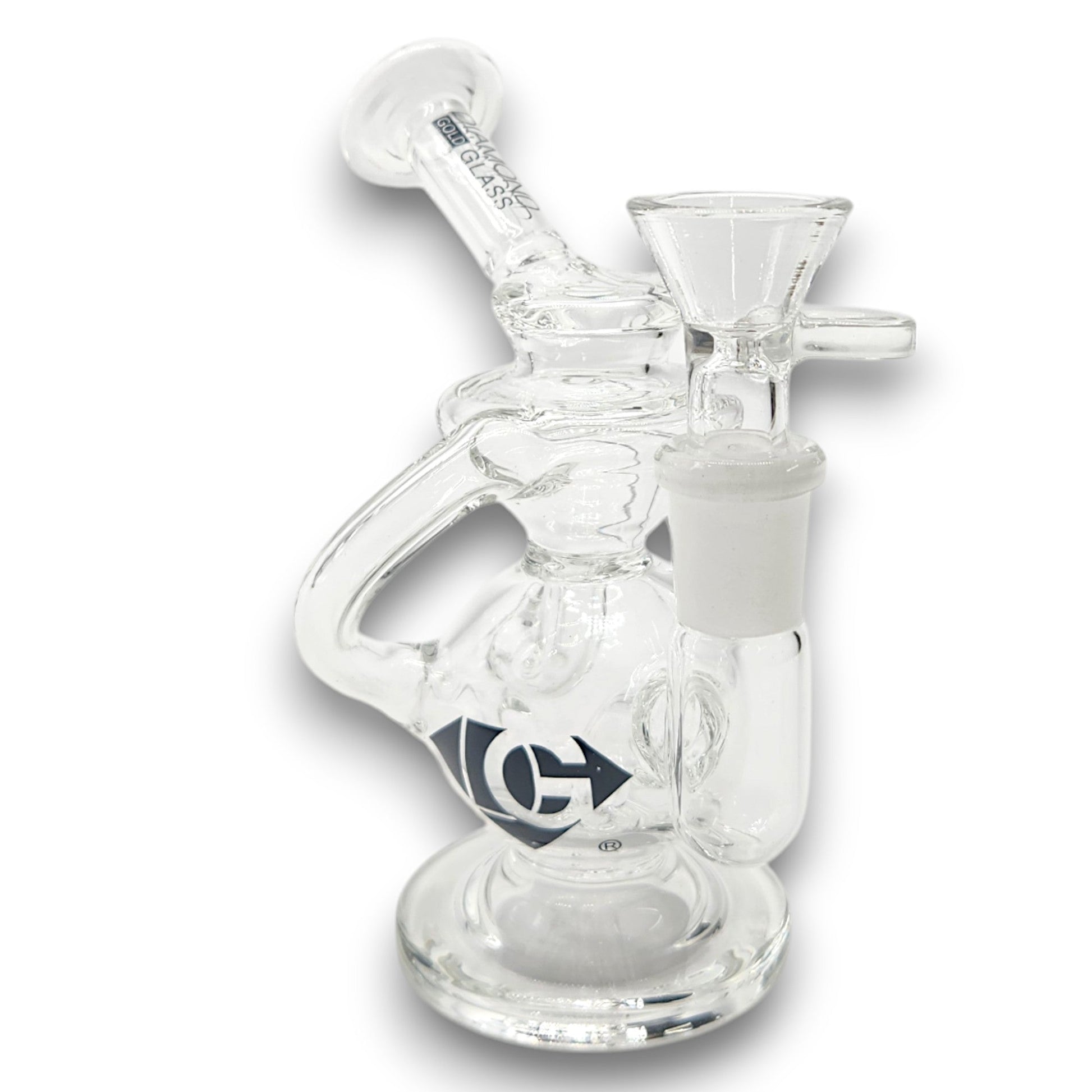 5" Diamond Glass Recycler Perc Pocket Bubbler Mini Bong