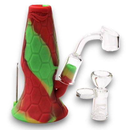 5" Pulsar Lava Flow Bong Flower and Dab Rig Silicone