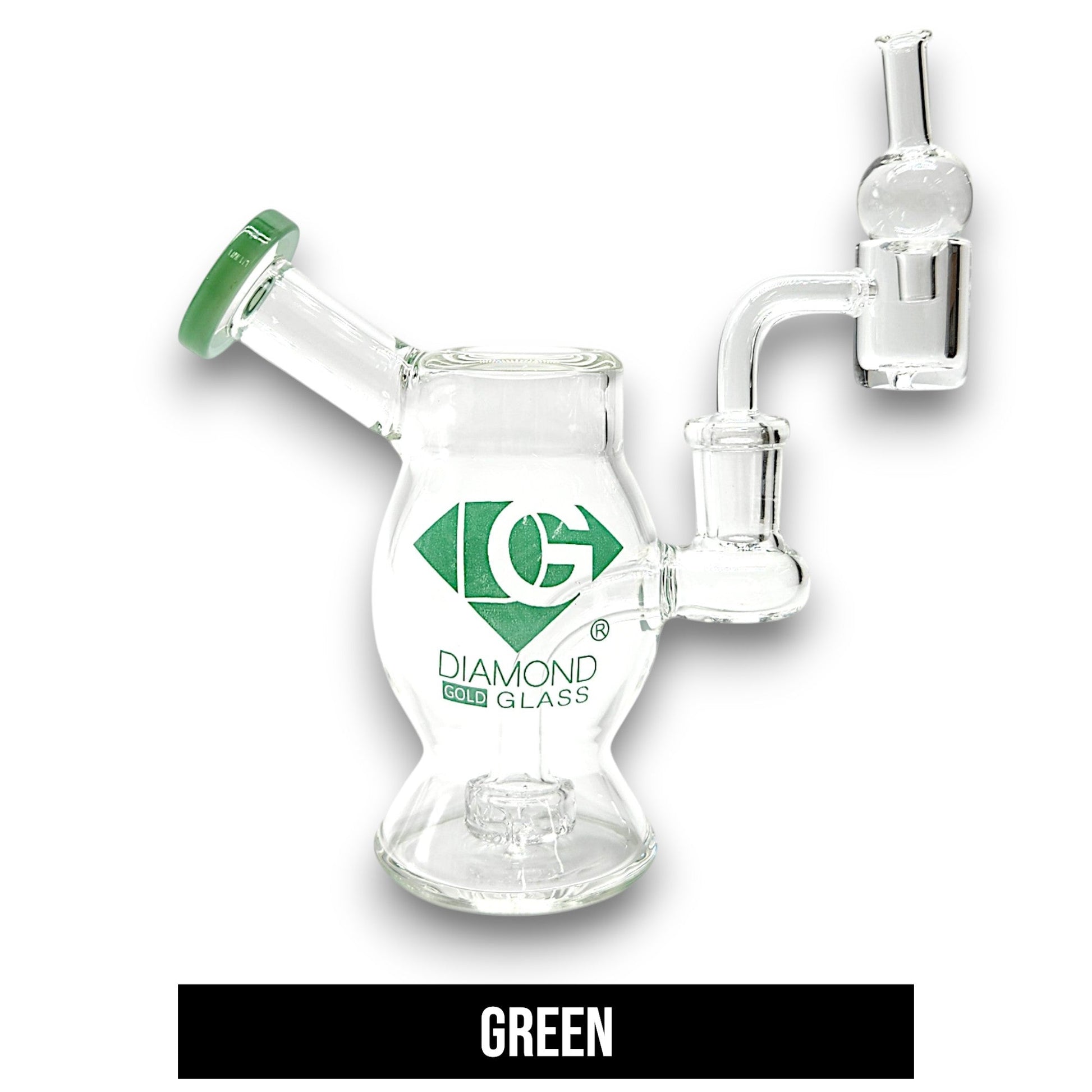 5.5" Diamond Glass Mini Dab Rig Circ Perc Bong