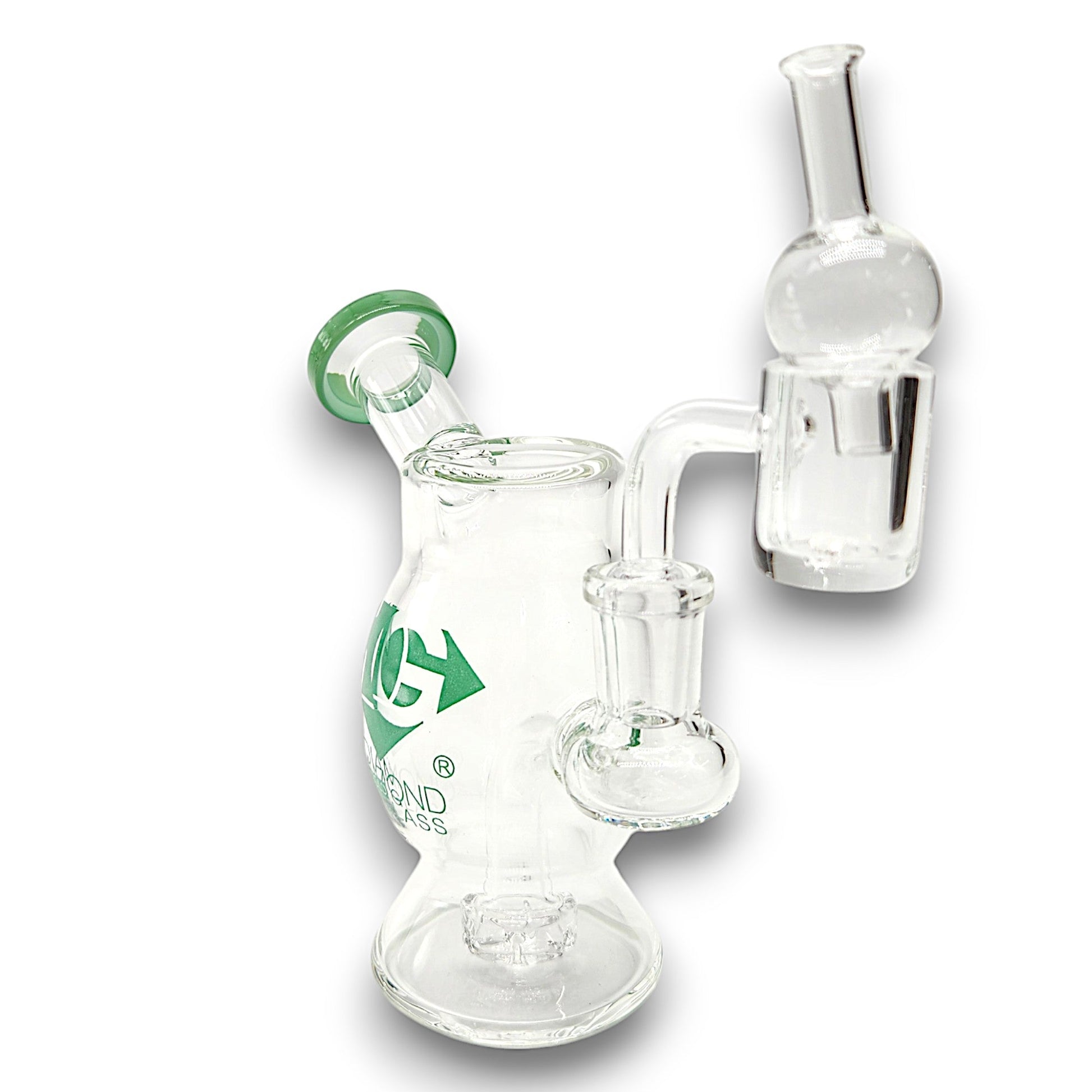 5.5" Diamond Glass Mini Dab Rig Circ Perc Bong