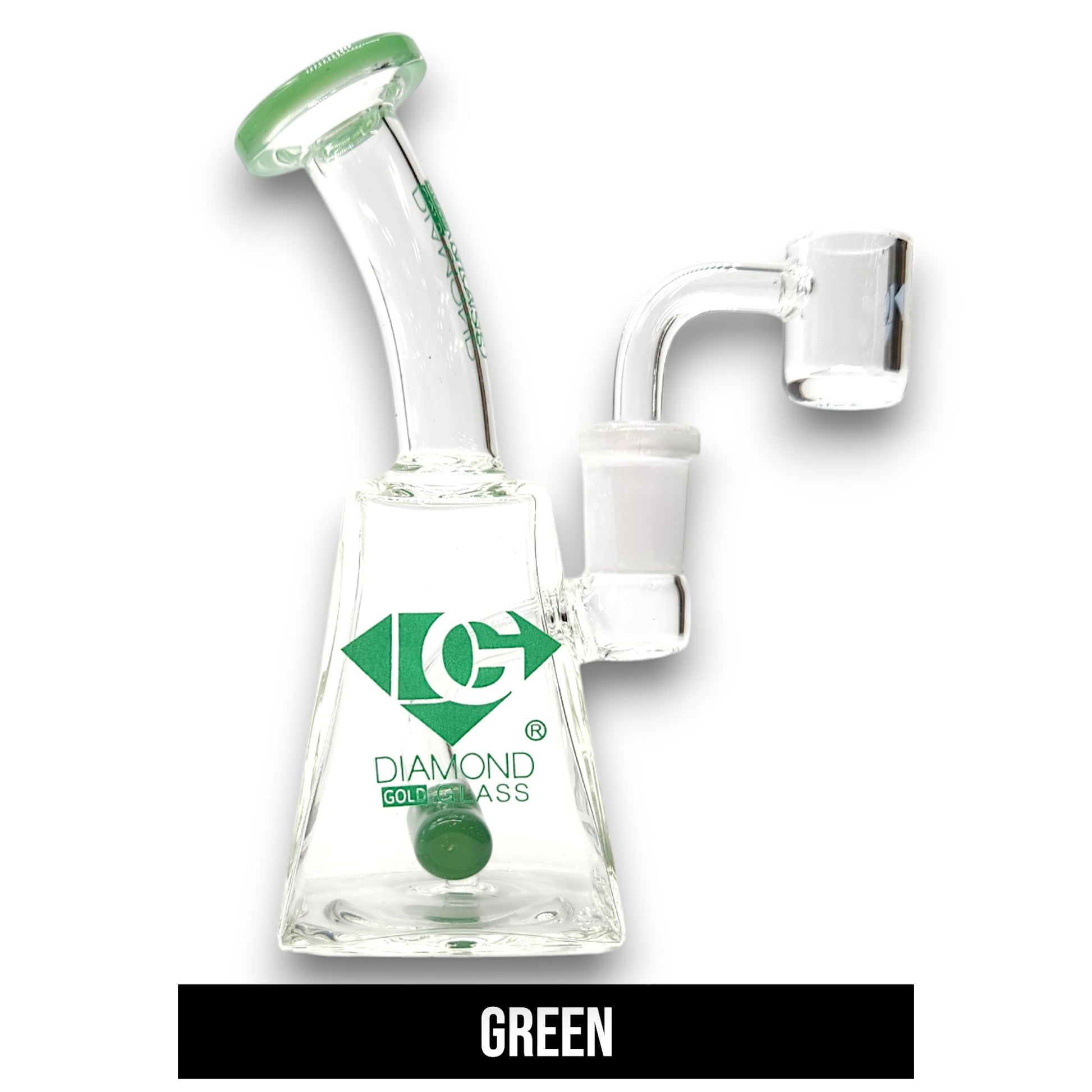 5.5" Diamond Glass Mini Rig Pocket Bubbler Barrel Perc Bong