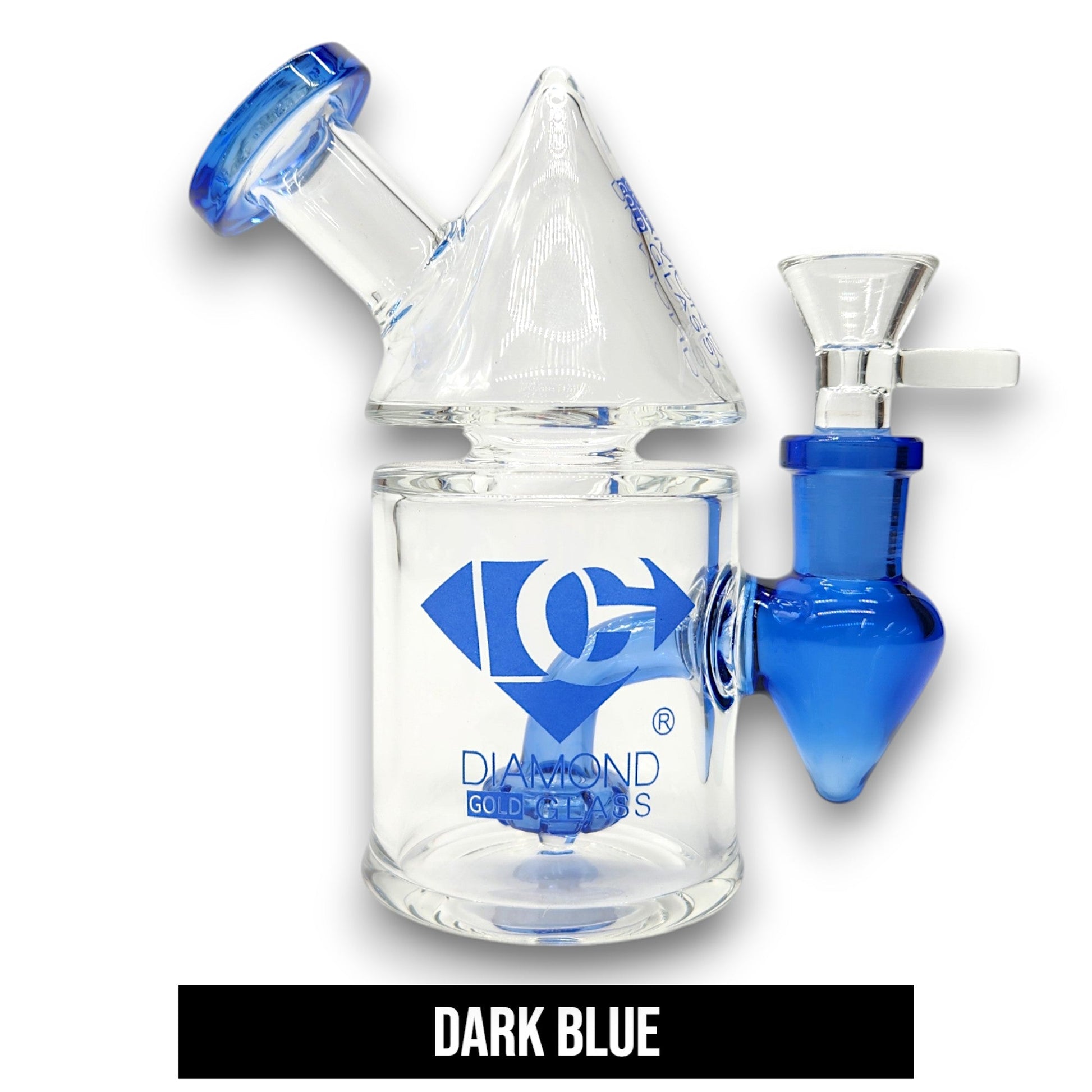 5.5" Diamond Gold Glass Circ Perc Barrel Bong