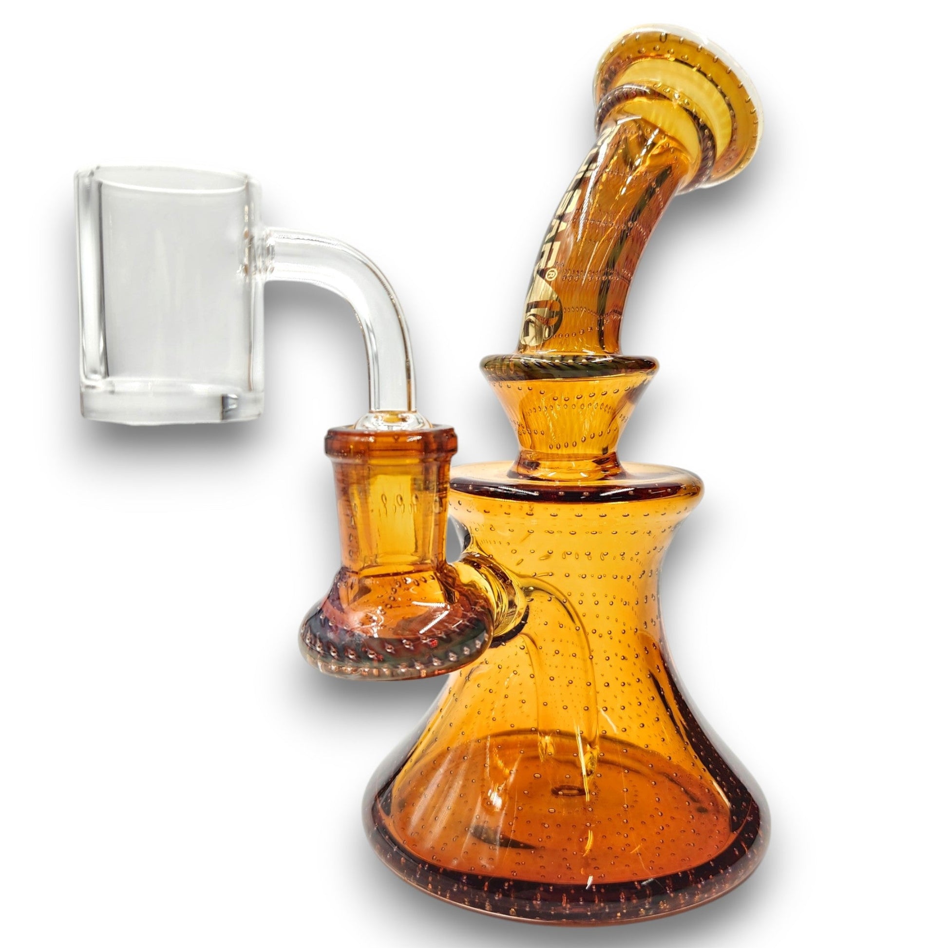 6 - 1/2" Pulsar Bubble Matrix Hourglass Dab Rig Bong