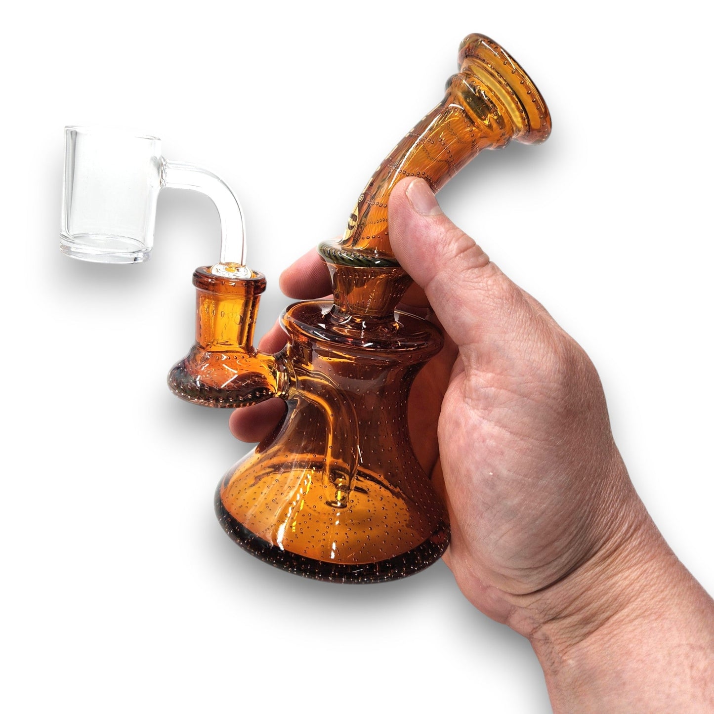 6 - 1/2" Pulsar Bubble Matrix Hourglass Dab Rig Bong