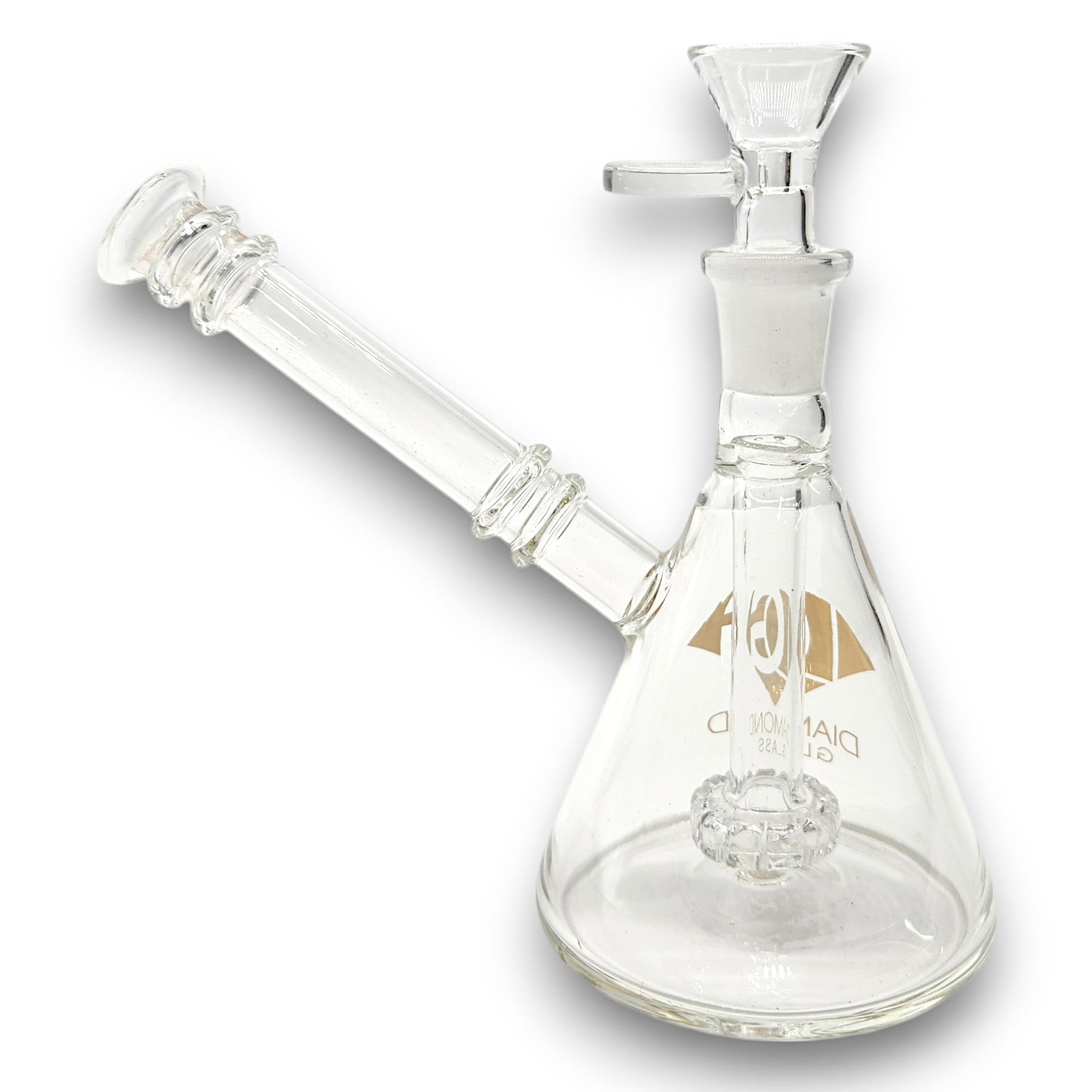 6" Diamond Glass Pyramid Shape Circ Perc Bubbler Bong
