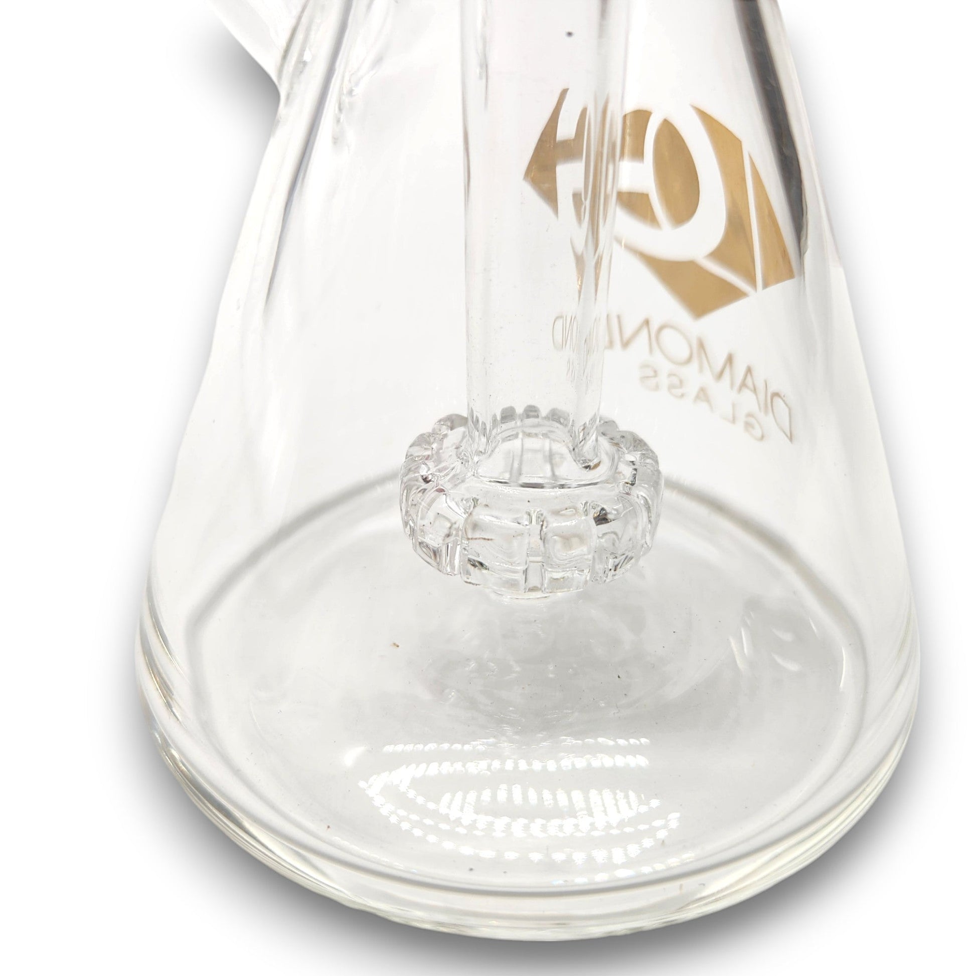 6" Diamond Glass Pyramid Shape Circ Perc Bubbler Bong