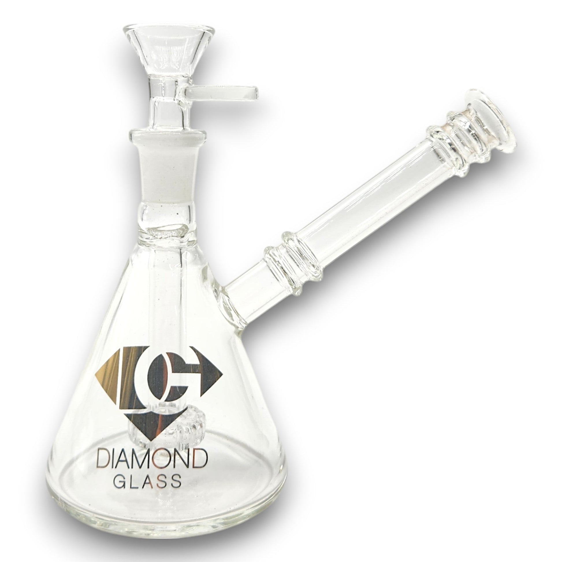 6" Diamond Glass Pyramid Shape Circ Perc Bubbler Bong