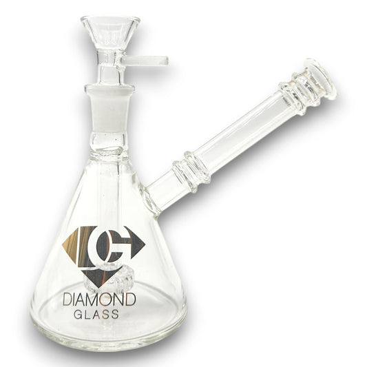6" Diamond Glass Pyramid Shape Circ Perc Bubbler Bong