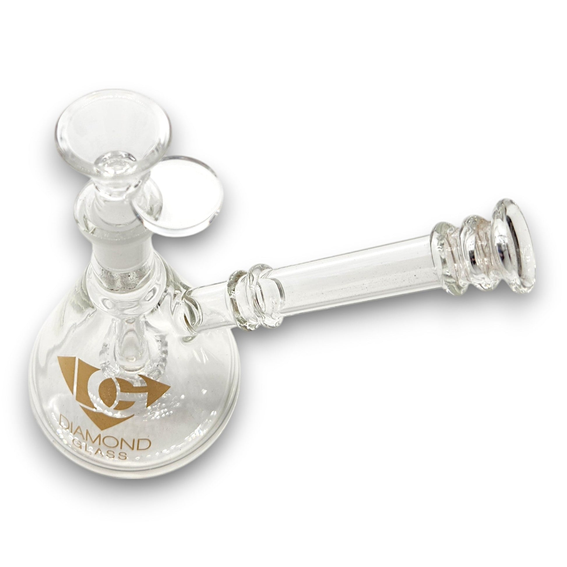 6" Diamond Glass Pyramid Shape Circ Perc Bubbler Bong