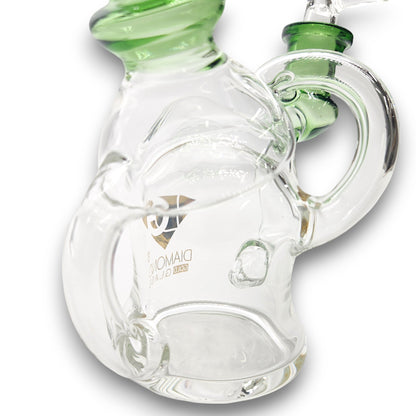 6" Diamond Glass Recycler Bubbler Bong