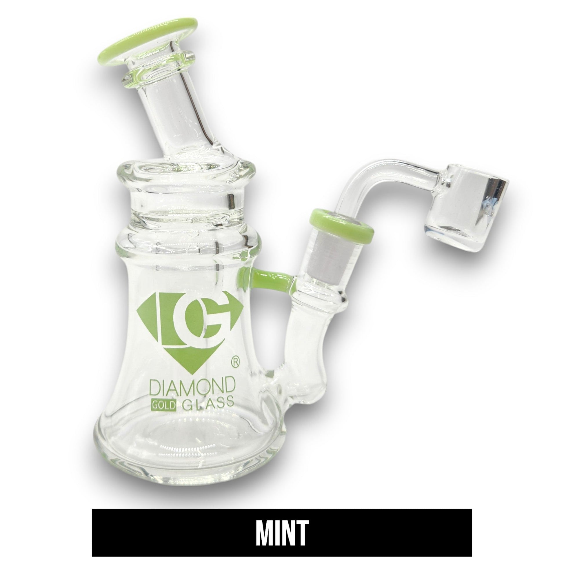 6" Diamond Glass Vortex Perc Dab Rig Bong