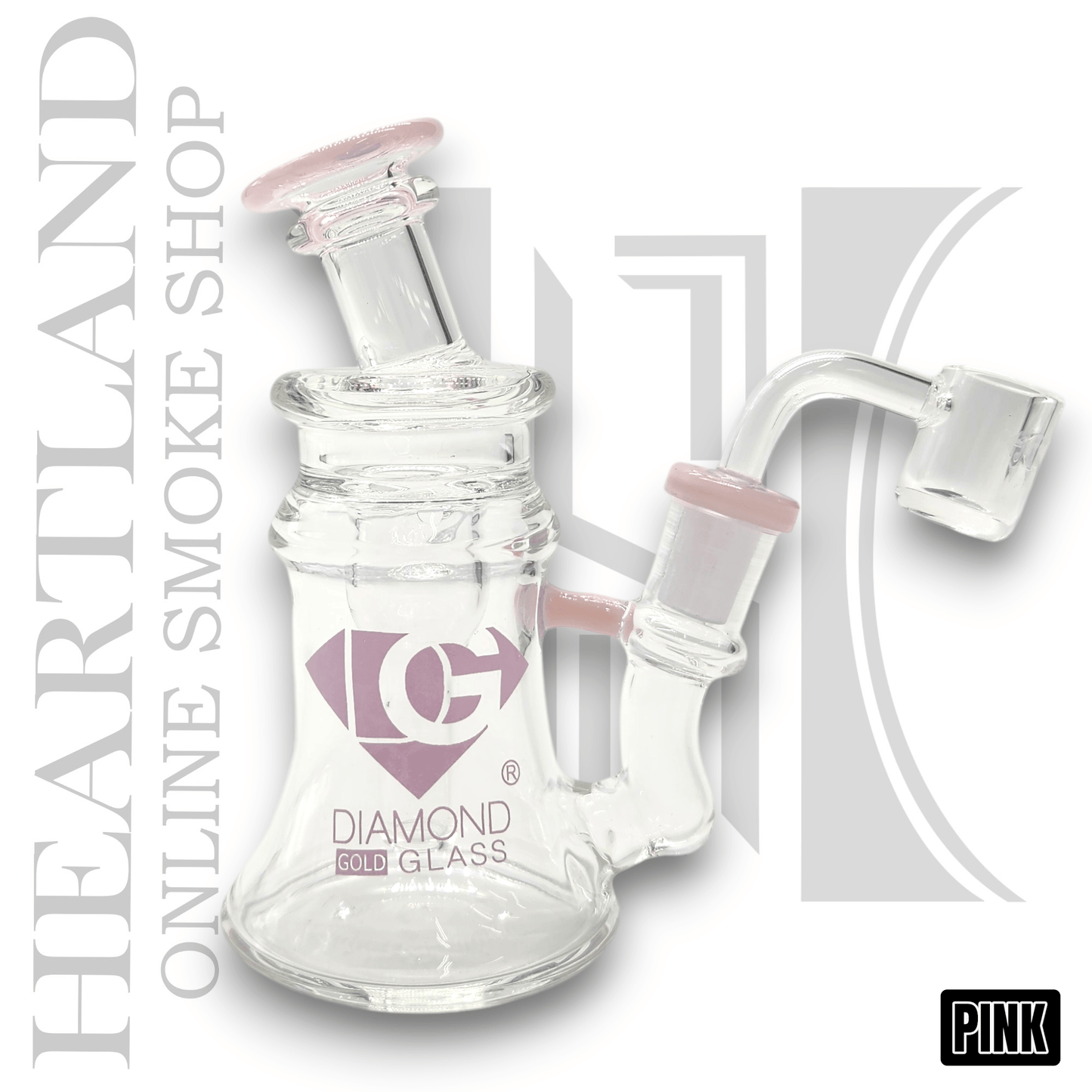 6" Diamond Glass Vortex Perc Dab Rig Bong
