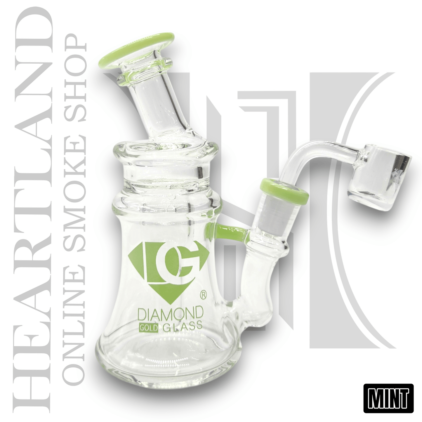 6" Diamond Glass Vortex Perc Dab Rig Bong