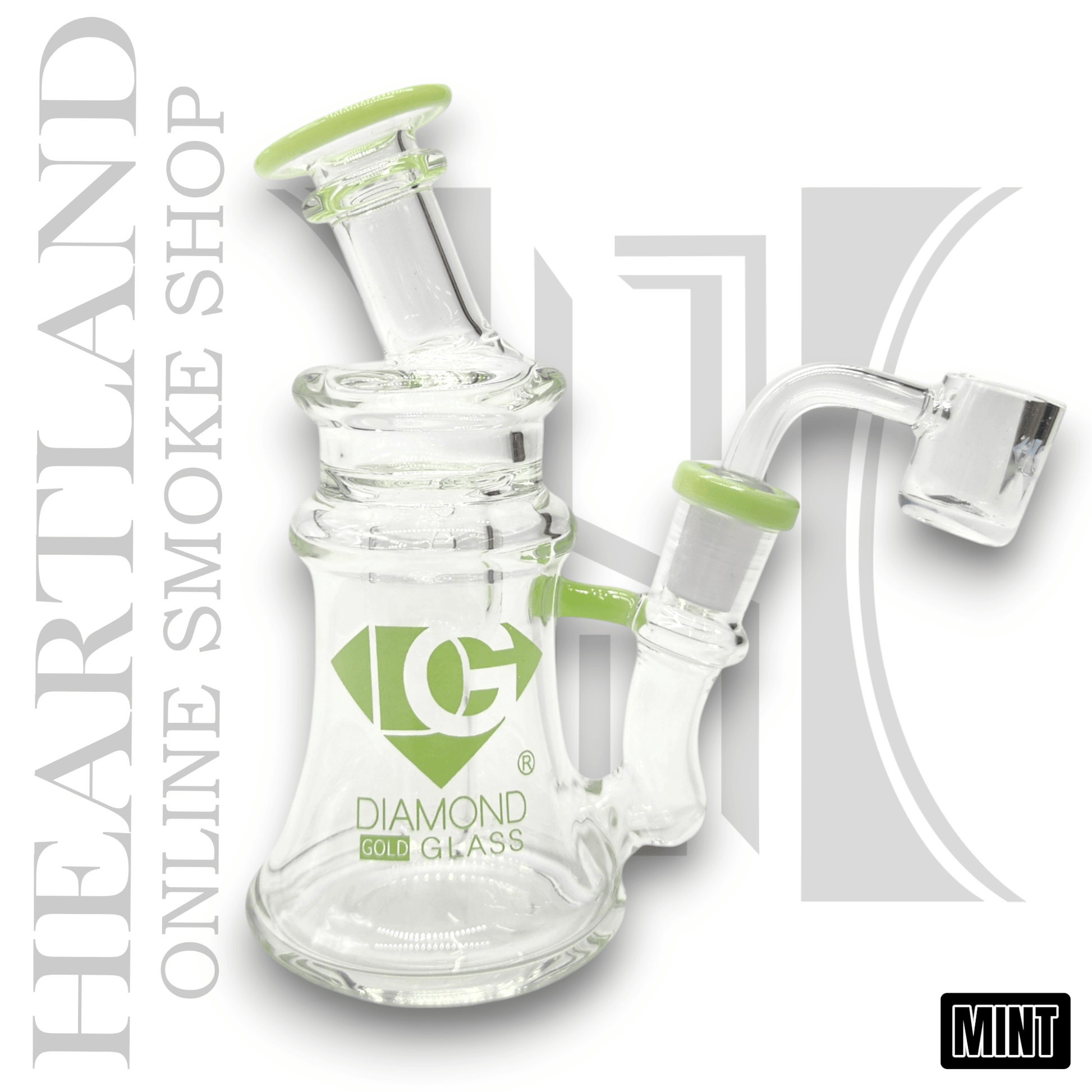 6" Diamond Glass Vortex Perc Dab Rig Bong
