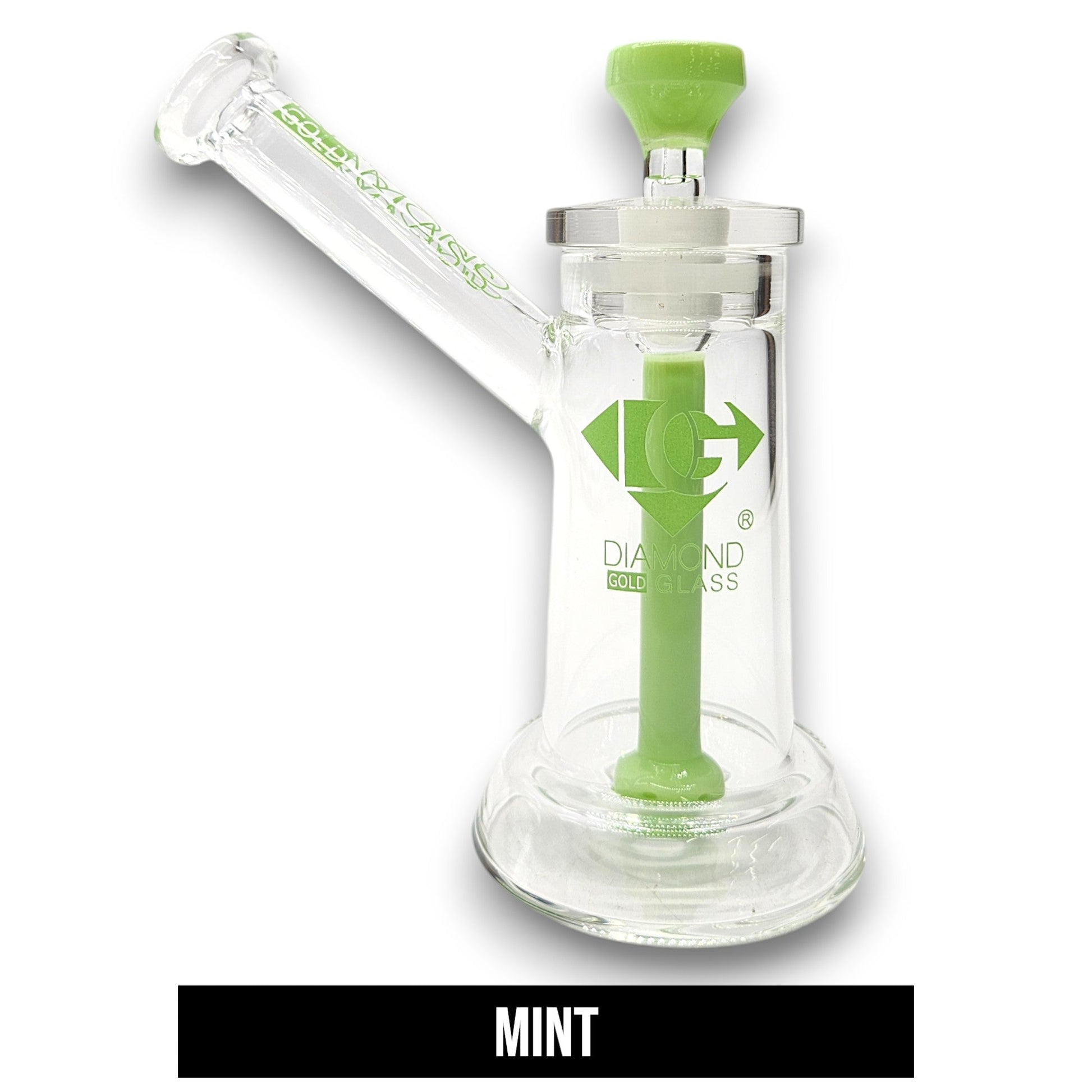 7" Diamond Glass 2 Piece Circ Perc Bubbler Bong
