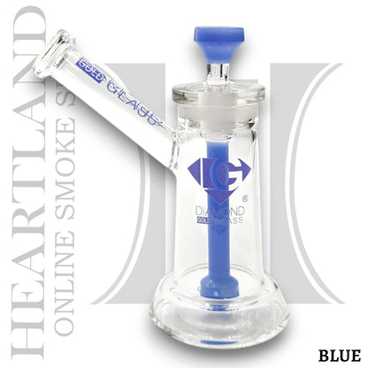7" Diamond Glass 2 Piece Circ Perc Bubbler Bong