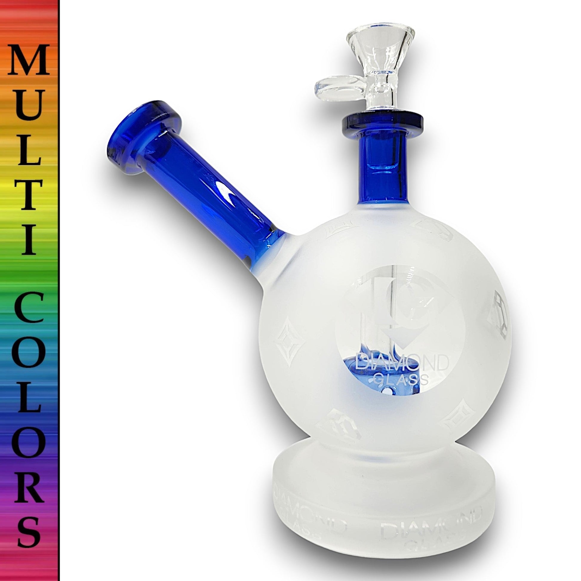 7" Diamond Glass Globe Barrel Percolator Bong