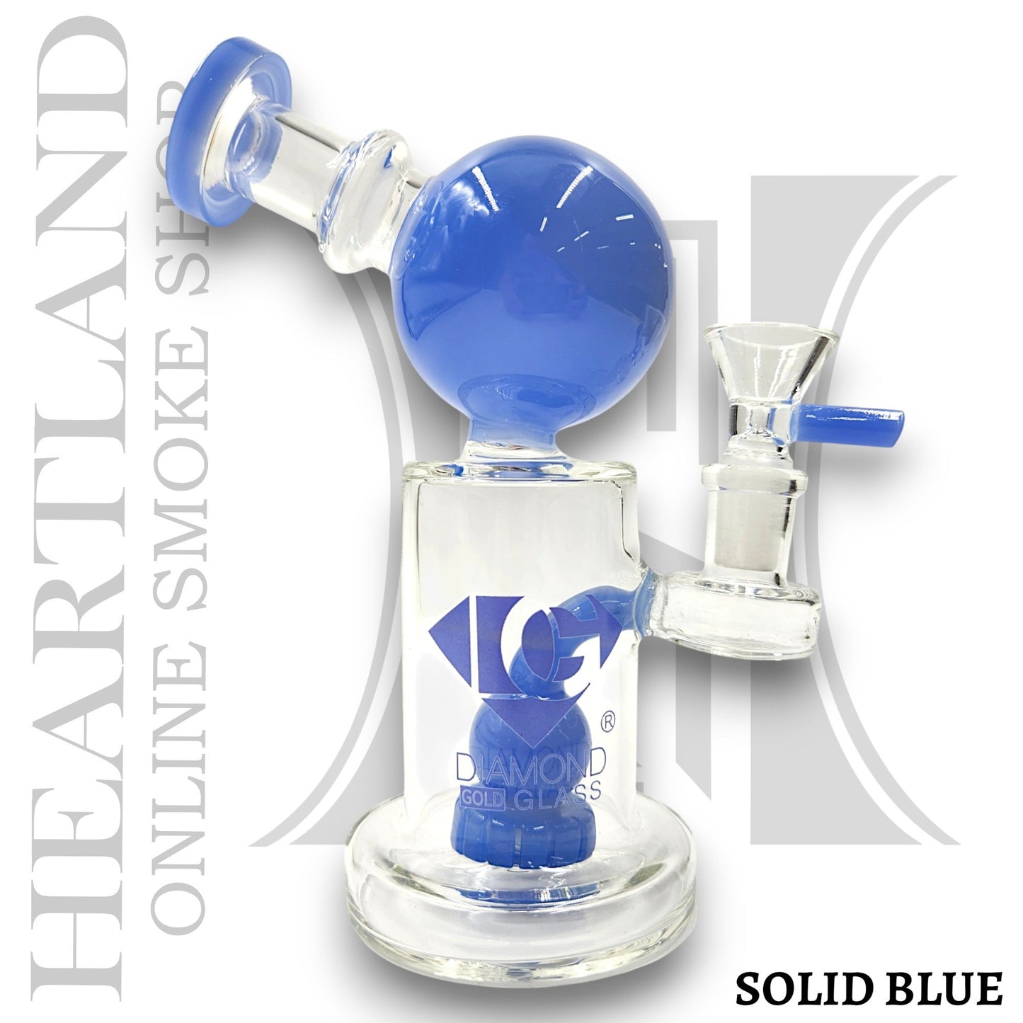 7" Diamond Glass Sphere Ray Gun Circ Percolator Bong