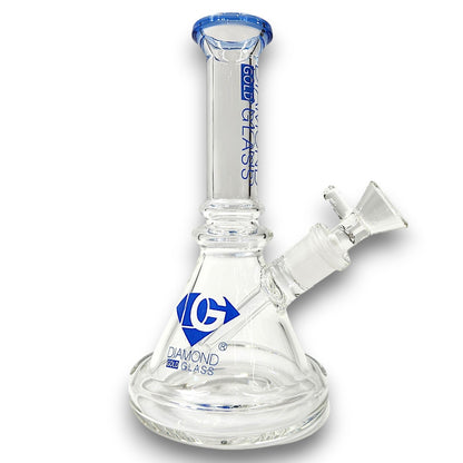 7" Diamond Gold Glass Pyramid Matrix Downstem Perc Beaker