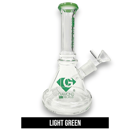 7" Diamond Gold Glass Pyramid Matrix Downstem Perc Beaker