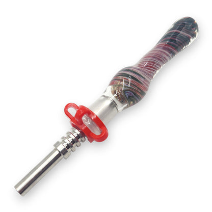 7" Glass Vapor Straw Nectar Collector 14mm Titanium Tip