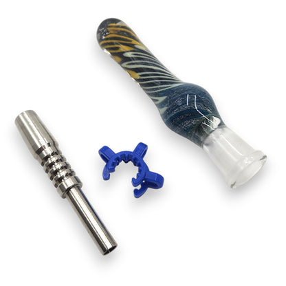 7" Glass Vapor Straw Nectar Collector 14mm Titanium Tip