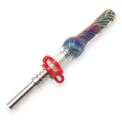7" Glass Vapor Straw Nectar Collector 14mm Titanium Tip