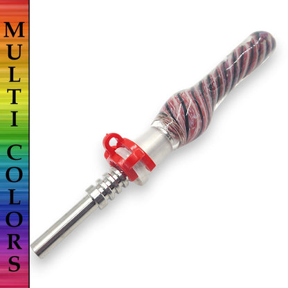 7" Glass Vapor Straw Nectar Collector 14mm Titanium Tip