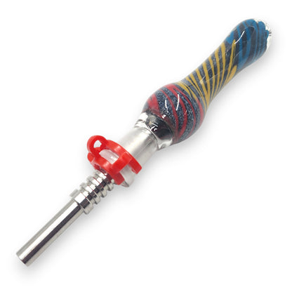 7" Glass Vapor Straw Nectar Collector 14mm Titanium Tip