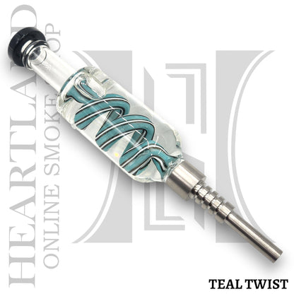 7.5" Glycerin Dab Straw Ceramic Tip Nectar Collector and Dish