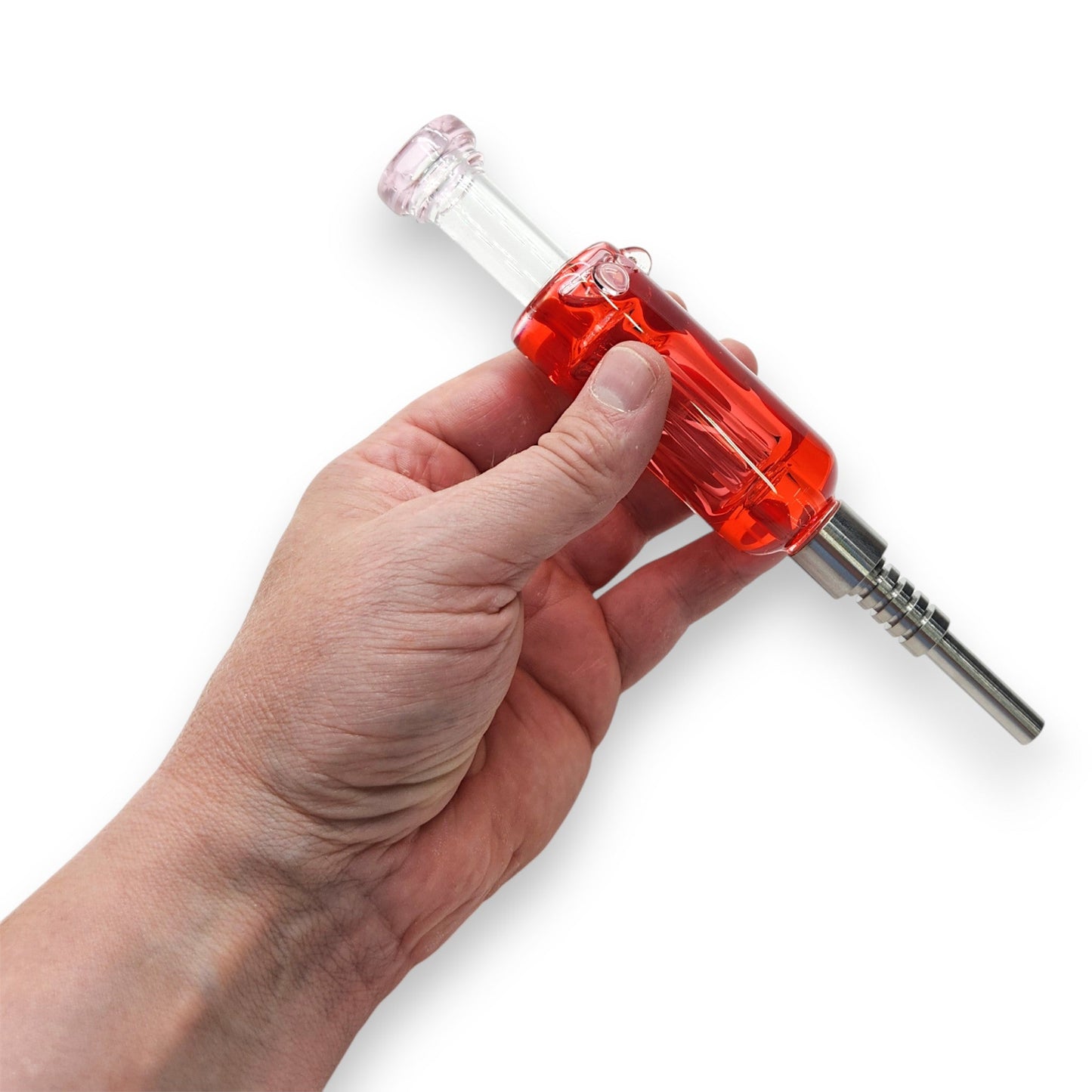 7.5" Glycerin Dab Straw Titanium Tip Nectar Collector and Dish