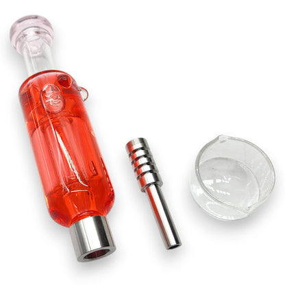 7.5" Glycerin Dab Straw Titanium Tip Nectar Collector and Dish