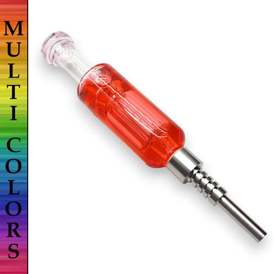 7.5" Glycerin Dab Straw Titanium Tip Nectar Collector and Dish