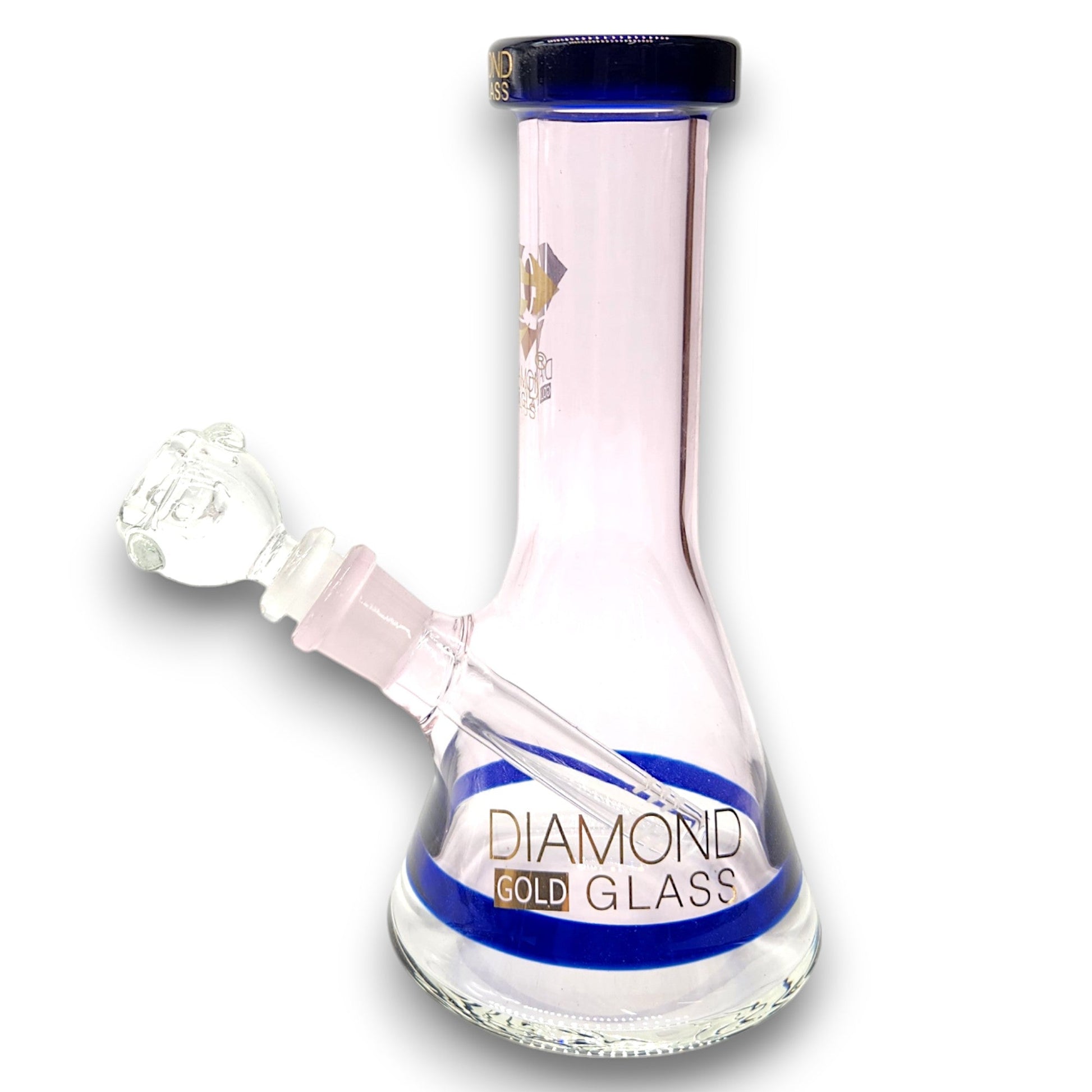 8" Diamond Color Design Flat Mouth Beaker Bong