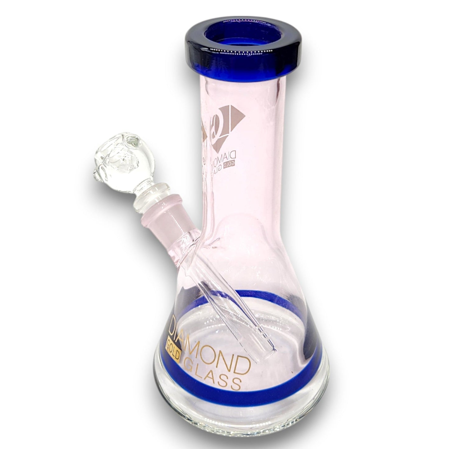 8" Diamond Color Design Flat Mouth Beaker Bong
