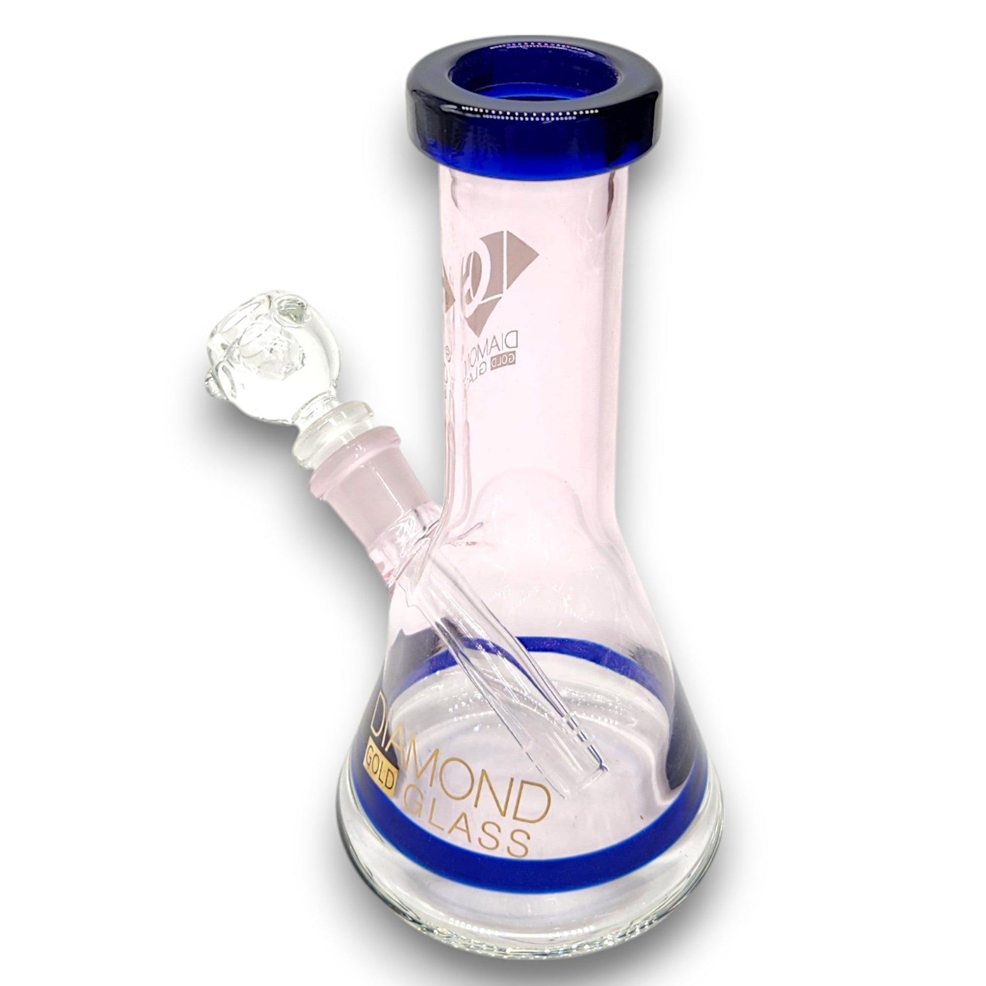 8" Diamond Color Design Flat Mouth Beaker Bong