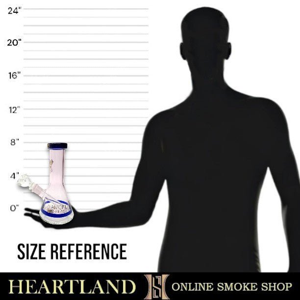 8" Diamond Color Design Flat Mouth Beaker Bong