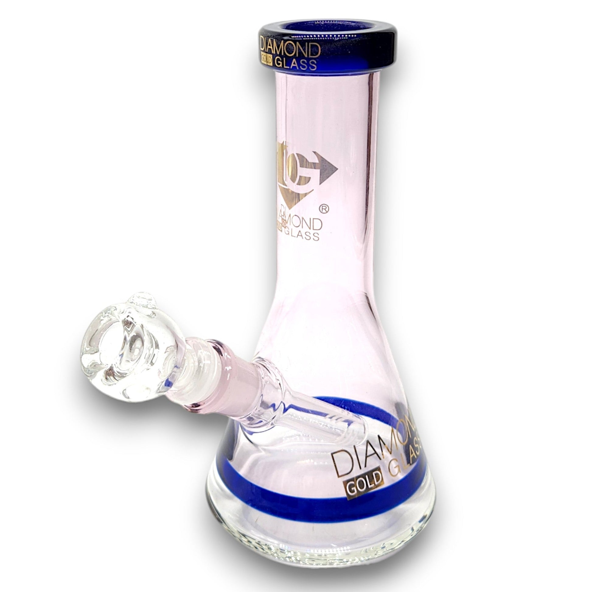 8" Diamond Color Design Flat Mouth Beaker Bong