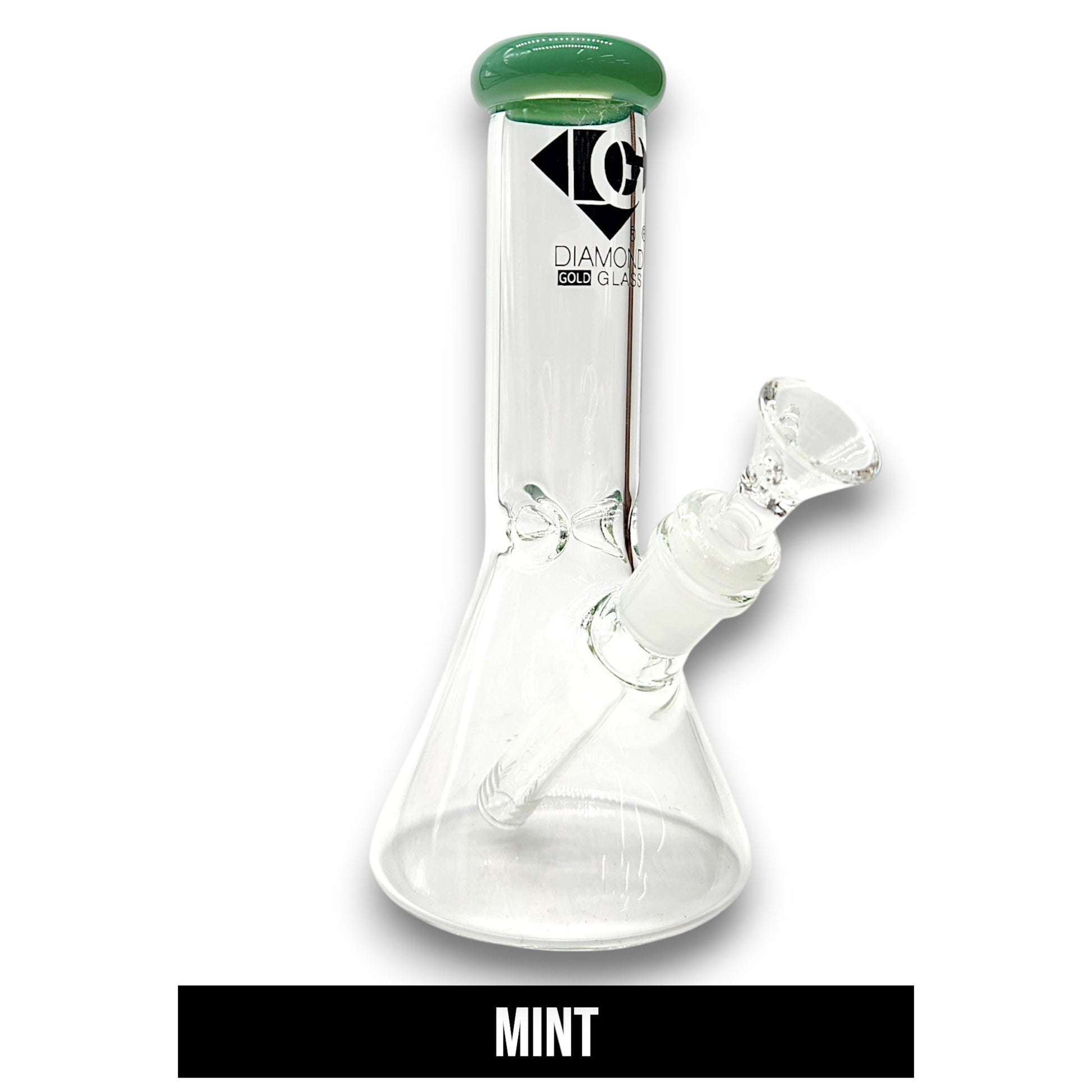 8" Diamond Gold Glass Beaker