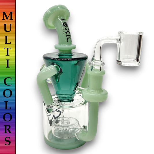 8" Toxic Glass Barrel Perc Vortex Recycler Bong Rig - Heartland Smoke Shop
