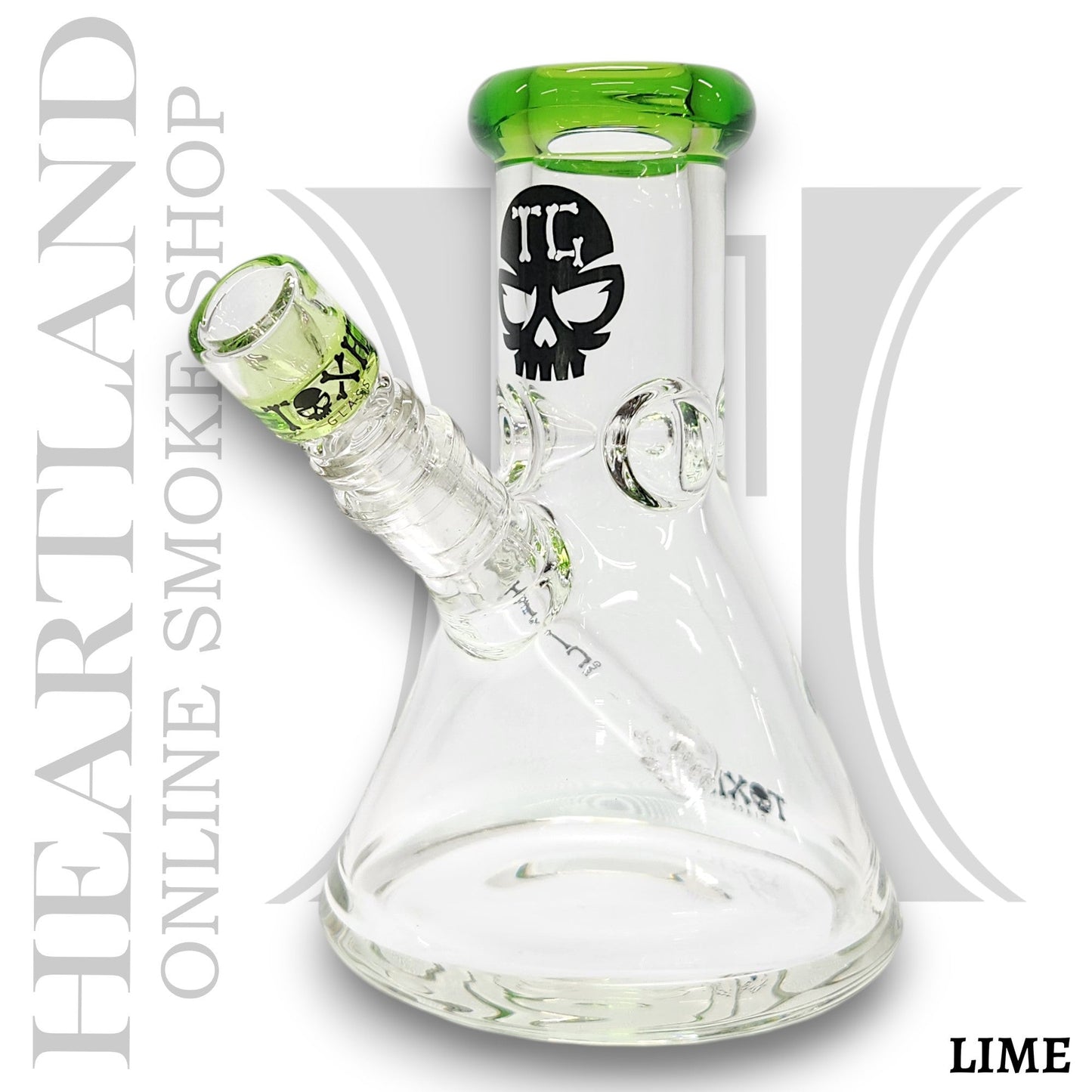 8" Toxic Glass Heavy Duty Beaker Bong