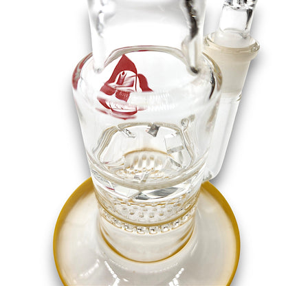 9" Chakra Bent Neck Turbine Vortex and Honeycomb Perc Bong